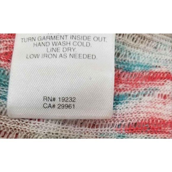 Alfred Dunner Petite open Cardigan light weight Swirl blue Orange Sz Large P - Picture 6 of 6